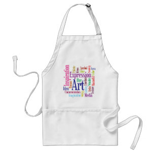 Creatieve Persoon Kunst en Inspiratie Word Cloud Standaard Schort