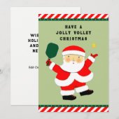 Creatieve Pickleball Kerstmis Feestdagenkaart (Voorkant / Achterkant)