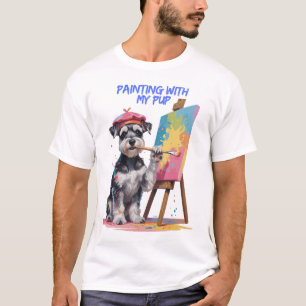 Creatieve Pup - De Artistieke Miniatuur Schnauzer T-shirt