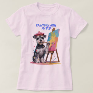 Creatieve Pup - De Artistieke Miniatuur Schnauzer T-shirt