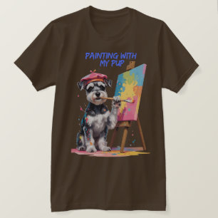 Creatieve Pup - De Artistieke Miniatuur Schnauzer T-shirt