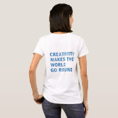 Creatieve quote blauwe typografie achterkant afdru t-shirt (Achterkant volledig)