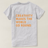 Creatieve quote oranje typografie achterkant afdru