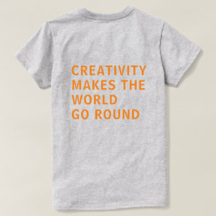 Creatieve quote oranje typografie achterkant afdru t-shirt