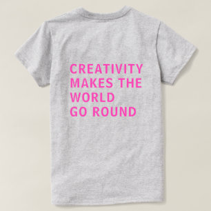 Creatieve quote roze typografie achteraan bedrukt t-shirt