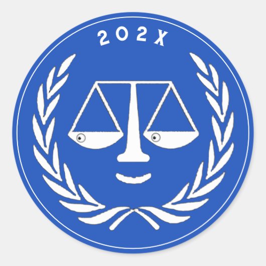 Creatieve Rechtenfaculteit Afstuderen Ronde Sticker (Voorkant)