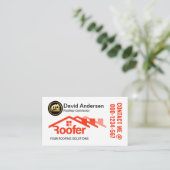 Creatieve rode dakkoffer visitekaartje (Staand voorkant)