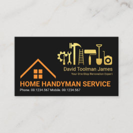 Creatieve Rooftop Gold Handyman Tools Visitekaartje