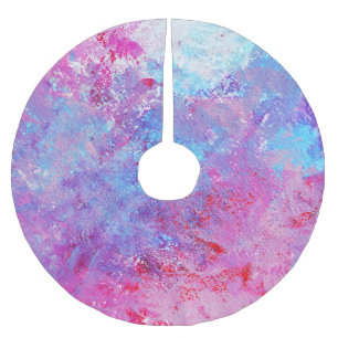 Creatieve roze-blauwe textuur, verfvlekken. kerstboom rok