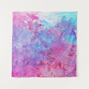 Creatieve roze-blauwe textuur, verfvlekken. wandkleed