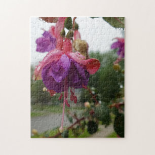 Creatieve roze fuchsia bloem foto legpuzzel
