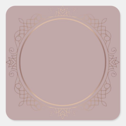 Creatieve Roze Gouden Blanco Sjabloon Voeg Uw Teks Vierkante Sticker (Voorkant)
