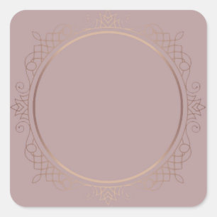 Creatieve Roze Gouden Lege Sjabloon Voeg Uw Tekst  Vierkante Sticker