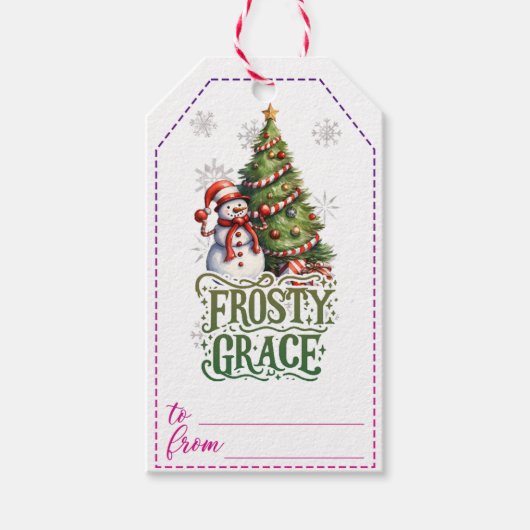 Creatieve sneeuwman Kerst labels Cadeaulabel (Voorkant)