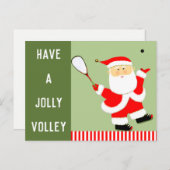 Creatieve squash speler kerst feestdagenkaart (Voorkant / Achterkant)