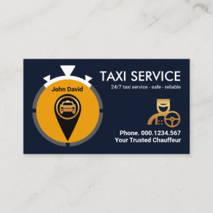 Creatieve Stopwatch Locatie Icon Taxi Visitekaartje