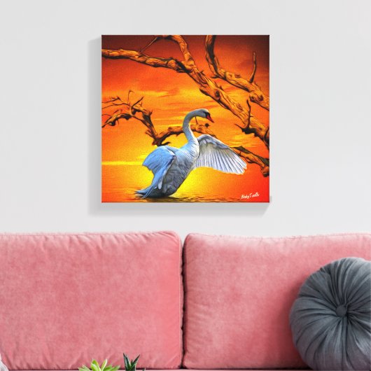 Creatieve Swan Wall Art Canvas Afdruk (Insitu (Woonkamer))