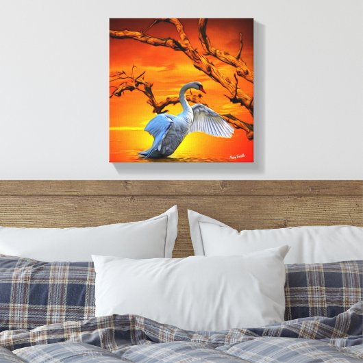 Creatieve Swan Wall Art Canvas Afdruk (Insitu (Slaapkamer))
