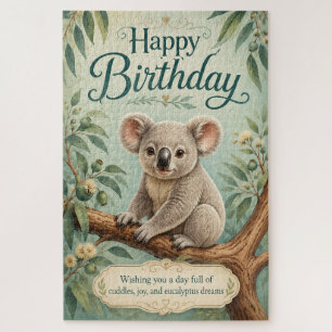 Creatieve titel Schattige Koala Eucalyptus Verjaar Legpuzzel