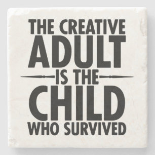 Creatieve typografie Motiverende spreuk Stenen Onderzetter
