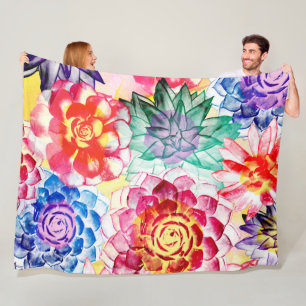 Creatieve Vetplanten Kunstzinnig Aquarel Fleece Deken