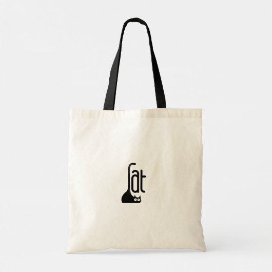 Creatieve "vette" kat tote bag (Achterkant)