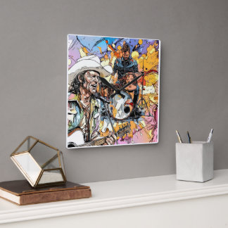 Creatieve wandklok van Nickys Creative Art Vierkante Klok