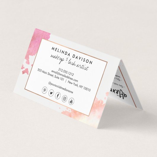 Creatieve Waterverf Ogen Make-up/Wimpers Nazorg Visitekaartjes (Achterkant)