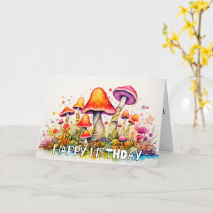 Creatieve Wild Retro Mushroom Art Kaart