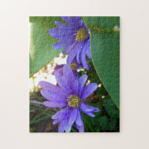 Creatieve wilde bloem blauwe foto puzzel