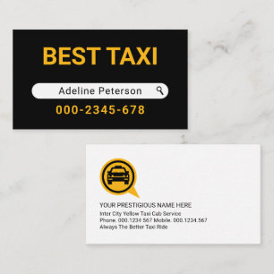 Creatieve zoekopdracht Uw naam Taxi Visitekaartje