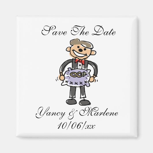 Créatif Enregistrer La Date Magnet Ring Porteur (Devant)