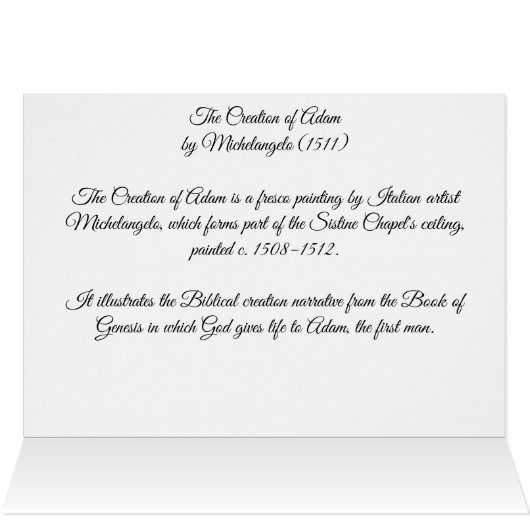 Création d'Adam par Michel-Ange (Intérieur Horizontal (Haut))