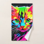Création de chat colorée (Serviette à main)