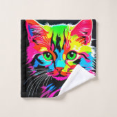 Création de chat colorée (Gant de toilette)