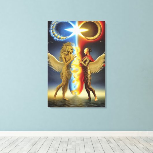 Création de Yin et Yang Canvas Impression (Insitu (Plancher de Bois))