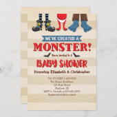 Création D'Une Invitation Monster Funny Baby showe (Devant / Derrière)