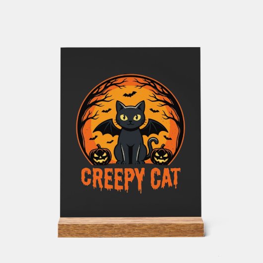 Création graphique de chat effrayant Halloween cha (Recto)