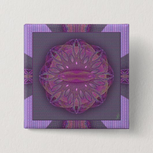 Creation Mandala Vierkante Button 5,1 Cm (Voorkant)