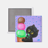 Creationals voor zwarte kat-ijs magneet (Voorkant / Achterkant)