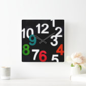 Creative 3D Colorful Numbers Clock Vierkante Klok (Huis)