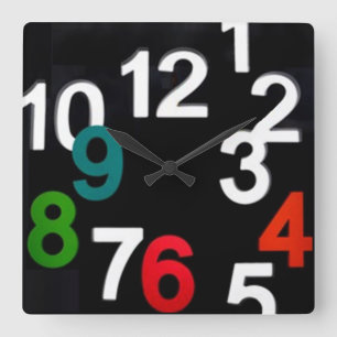 Creative 3D Colorful Numbers Clock Vierkante Klok