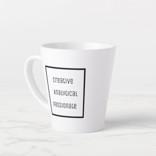 Créative, Analytique, Passionnée Latte Mug (Angle gauche)