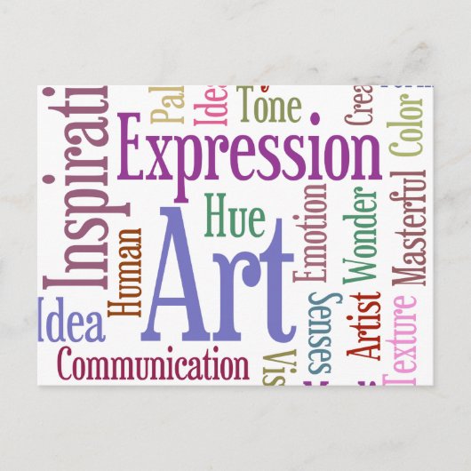Creative Artist's Inspiration Word Art Briefkaart (Voorkant)
