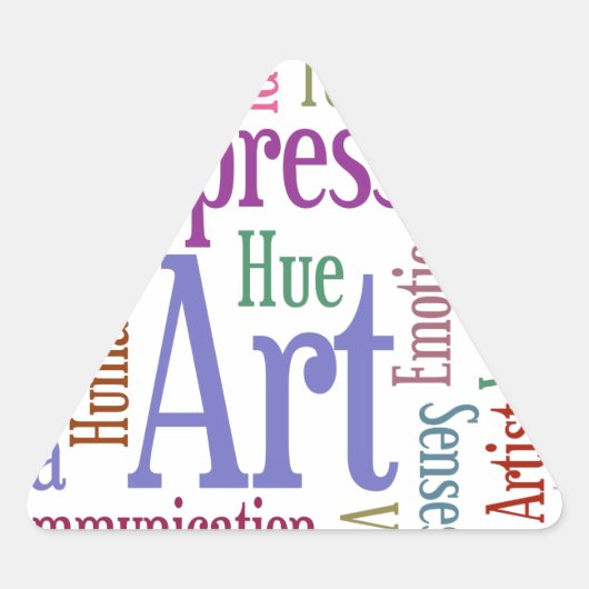 Creative Artist's Inspiration Word Art Driehoek Sticker (Voorkant)