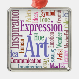 Creative Artist's Inspiration Word Art Metalen Ornament