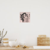 Creative Beauty Salon Lashes Hair Extension Roos Poster (Keuken)