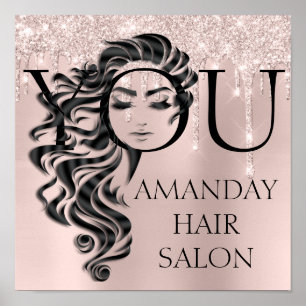 Creative Beauty Salon Lashes Hair Extension Roos Poster