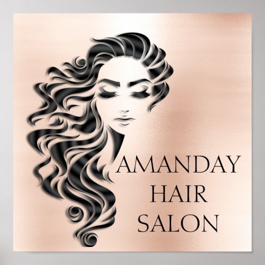Creative Beauty Salon Lashes Hair Roos Poster (Voorkant)