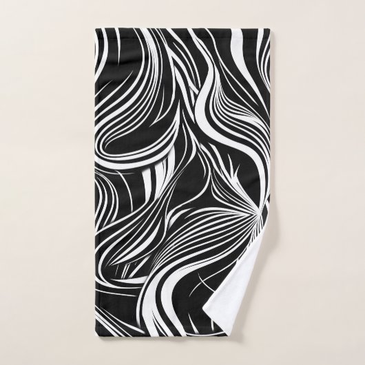 Creative Black and White Seamless Abstraction (Serviette à main)